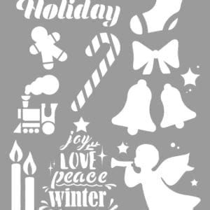 Stencil st-31 happy holiday