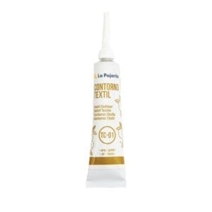 Textil contorno metalizado oro