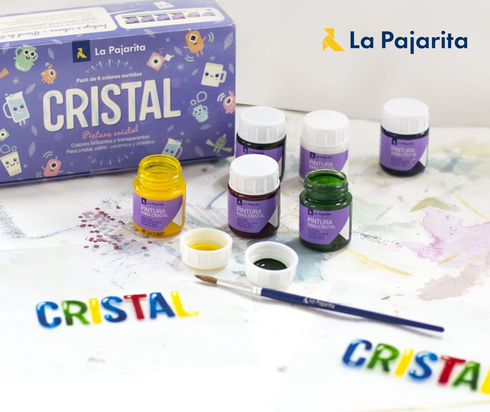 Kit De Pintura Acrílica Para Vidrio Y Cerámica Con 6 Pincele