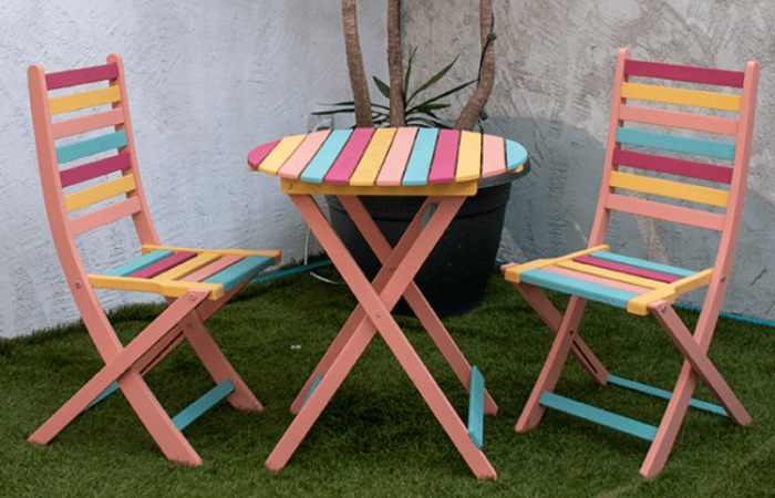 Mesa Multicolor Chalk Paint - Jipijapas y Pinturas La Pajarita