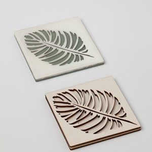 Posavasos de madera para resina epoxi Hoja