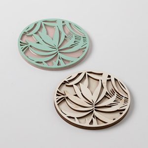 Posavasos de madera para resina epoxi Hoja Tropical