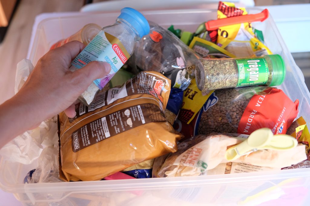 Sort food into different categories to keep your pantry organized