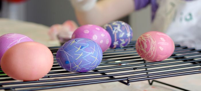 drying for easter eggs